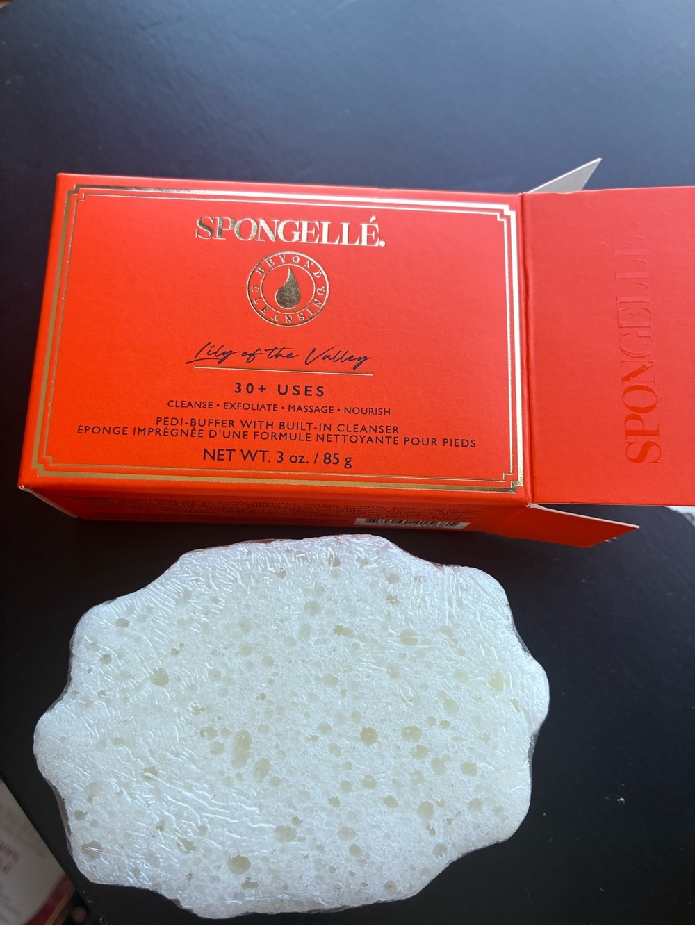 5/$65 Spongelle pedi-buffer in Lily of the valley